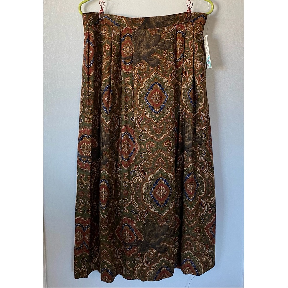 NWT Vintage JH Collectibles Paisley Midi Skirt